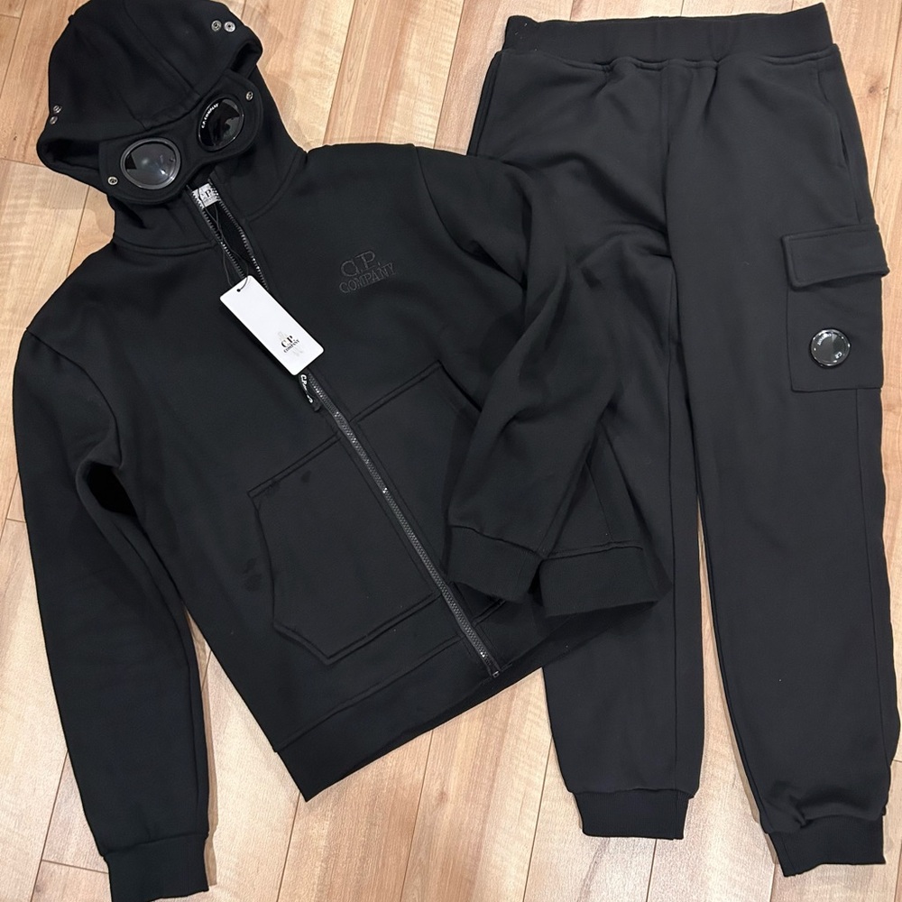 C.P. Company Black Hooded Jacket with Goggles